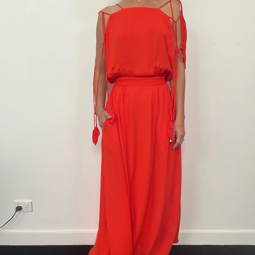 Tory Burch red maxi dress Evalene Dress - Picture 4 of 11